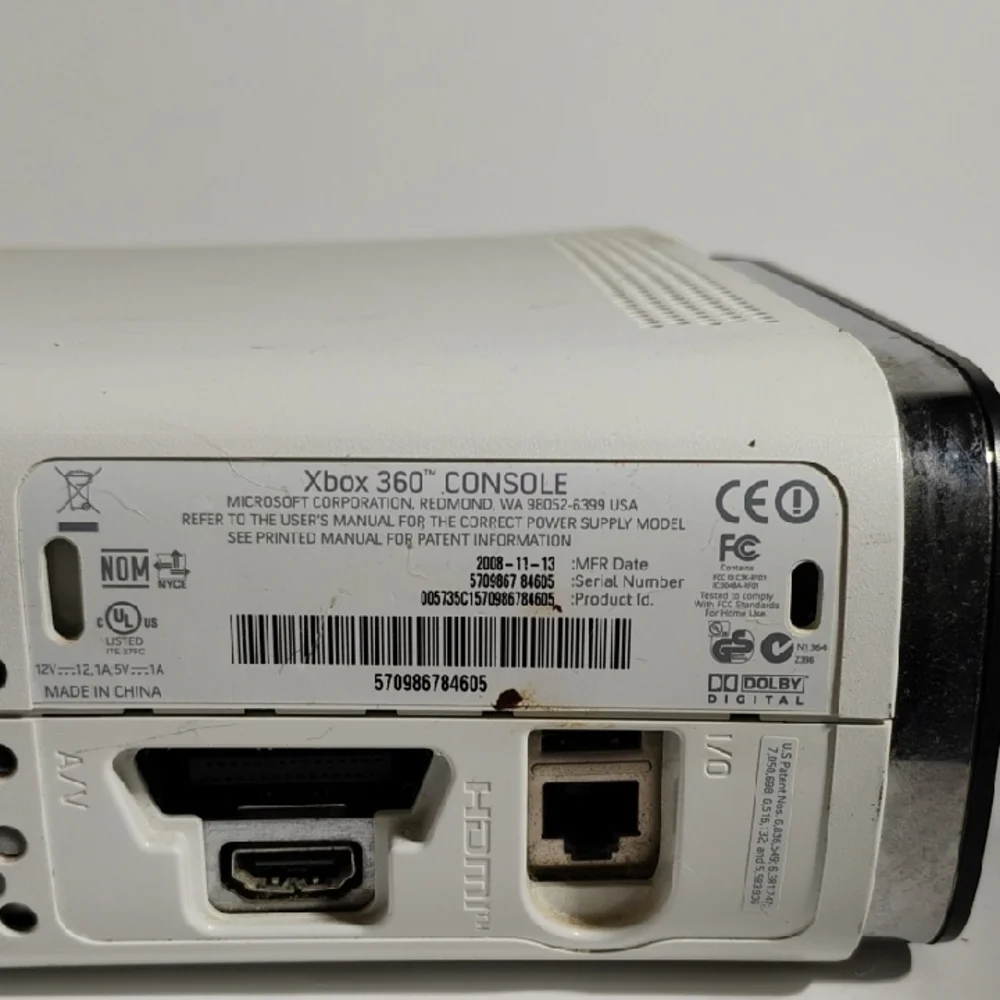 Xbox 360 Console with Purple and White Design As Is Parts Only
